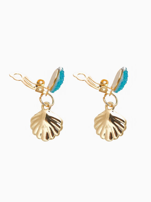 Цена за 3 шт. Клипсы детские Выбражулька «Жемчужина в ракушке», голубая