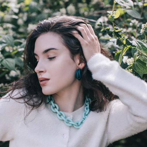 Серьги-кольца Боттега тройные, d=3,5, цвет изумрудный - Queen fair фото 3