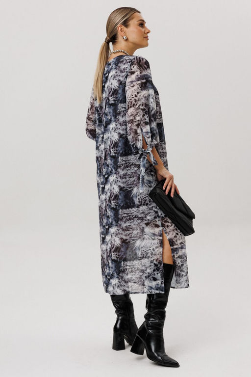 Платье ANELLI 1733 леопардовый серый  фото 10