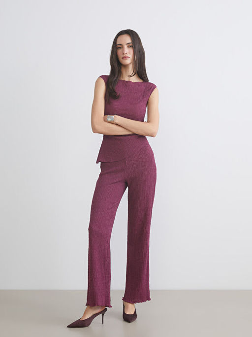 Beli Lastikli Dokulu Kad?n Pantolon