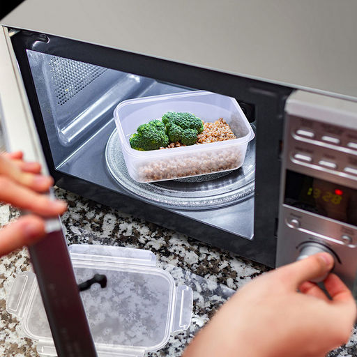 Контейнер для продуктов пластмассовый "Прайм" набор 3шт: 0,5л, 1л, 1,5л, подходит для СВЧ (Россия)