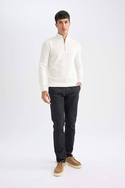 Прямые брюки чинос стандартного кроя с карманами - Defacto фото 3