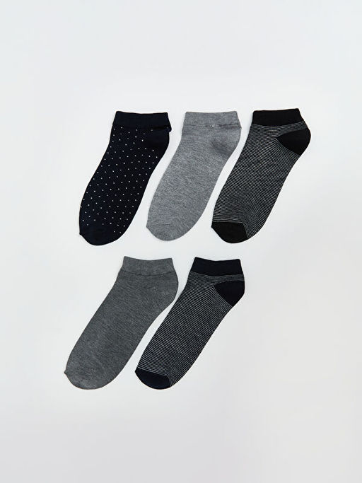 Desenli Bambu Erkek Patik ?orap 5li