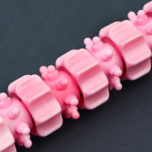 Массажёр «Скалка», универсальный, 37.5×4 см, деревянный, 11 колёс, розовый