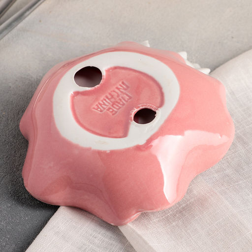 Блюдо «Голубки на цветке», 14×14 см, керамика, розовое