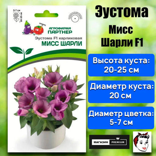 Эустома карликовая лиловая Мисс Шарли - Партнер фото 2