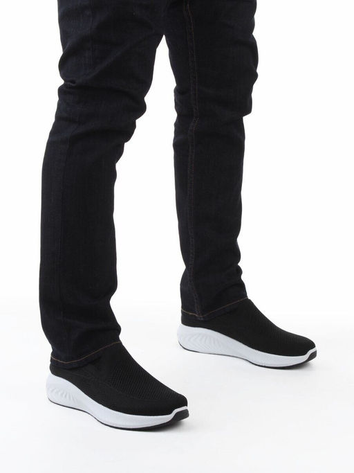 05-TEX-D04-02 BLACK Полуботинки спортивные летние мужские (текстиль)