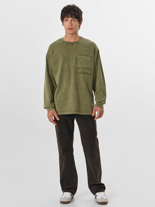 Лонгслив оверсайз мужской зеленый - Mark formelle фото 3