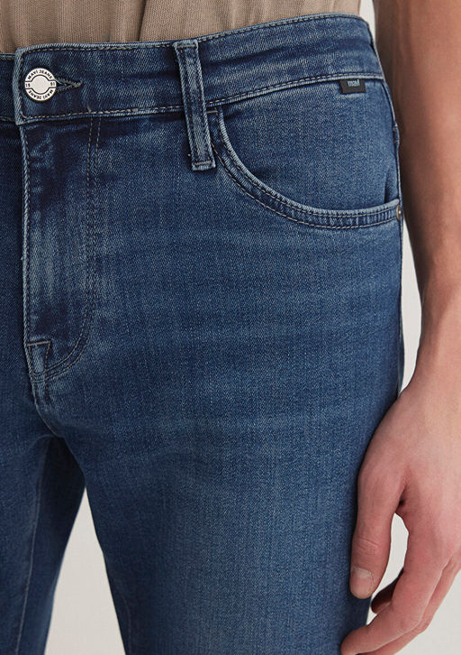 Martin Premium Blue Golgeli Koyu Mavi Jean Pantolon  фото 6
