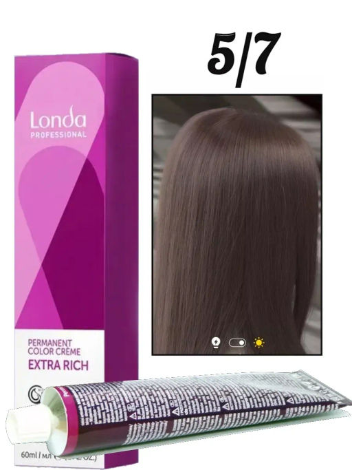 Стойкая краска 5/7 светлый шатен коричневый LondaColor - Londa professional фото 2