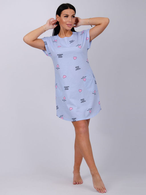 Туника "Душечка" голубая, трикотаж