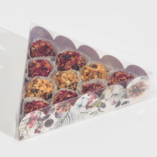 Цена за 5 шт. Коробка для кондитерских изделий новогодняя с пластиковой крышкой «С Новым годом», 18×18×4 см