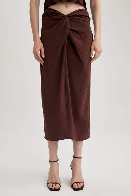 Юбка-карандаш из модала с нормальной талией миди - Defacto фото 8