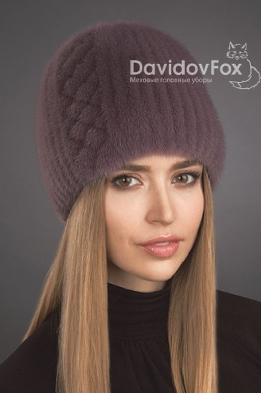 Шапка Сноп норка орнамент клевер