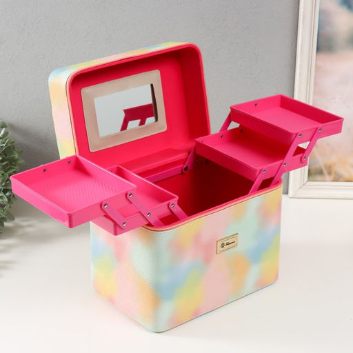 Шкатулка для украшений с зеркалом «Этажи. Рассвет», искусственная кожа, 27×18×24 см