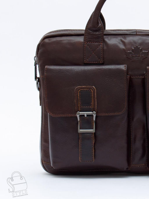 Портфель мужской кожаный 0993Z coffee Zinimsk в Новосибирске