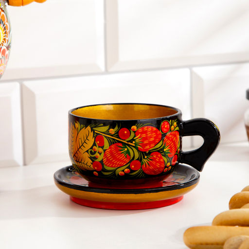 Чайная пара, дерево хохлома