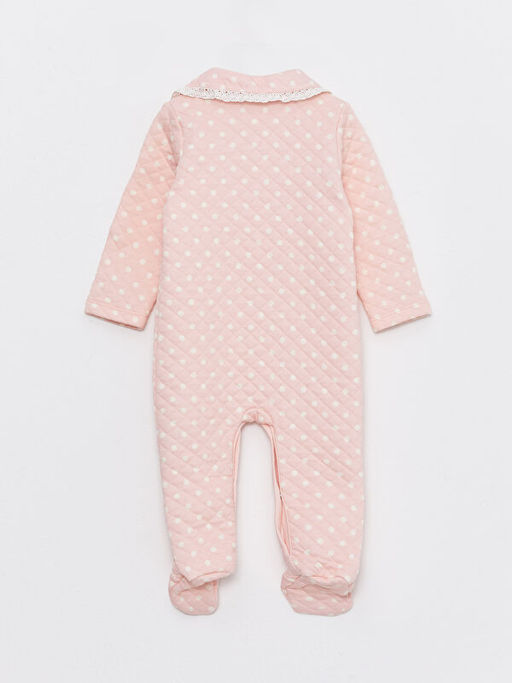 Bebe Yaka Uzun Kollu Desenli K?z Bebek Tulum - Waikiki фото 2