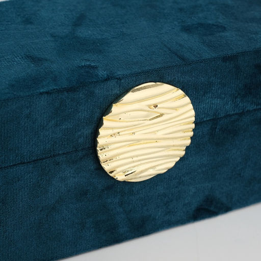 Шкатулка для украшений «Море», текстиль, бирюзовая, 10×20×9 см