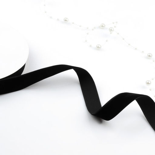 Лента бархатная, 20 мм, 181 м, чёрная №03