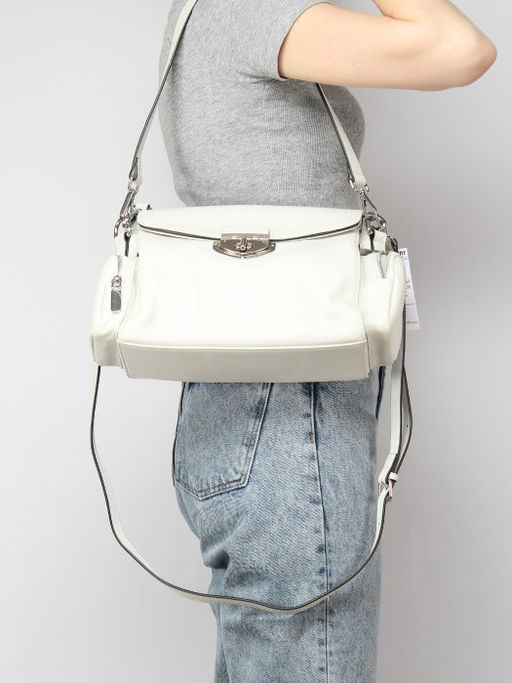 Сумка женская натуральная кожа GU 2033-3626, 1отд, плечевой ремень, белый SALE 259847 - Adelia фото 5