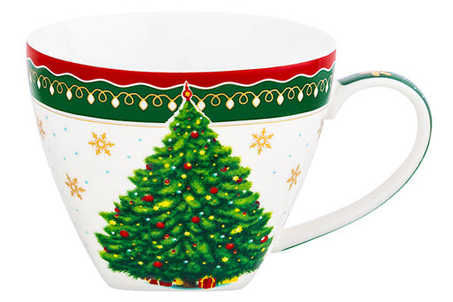 Чайн. пара 2 пр. 250 мл 11,5*9*7,5 см Новогодняя елка зеленый узор NEW BONE CHINA - Elan gallery фото 5