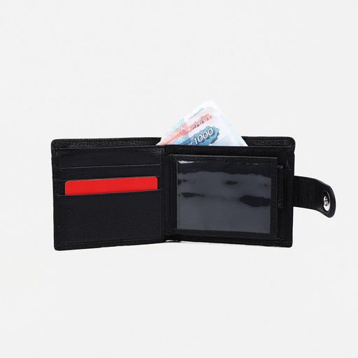 Портмоне мужское на магните, отдел для купюр, для карт, для монет, цвет черный - Simaland фото 4