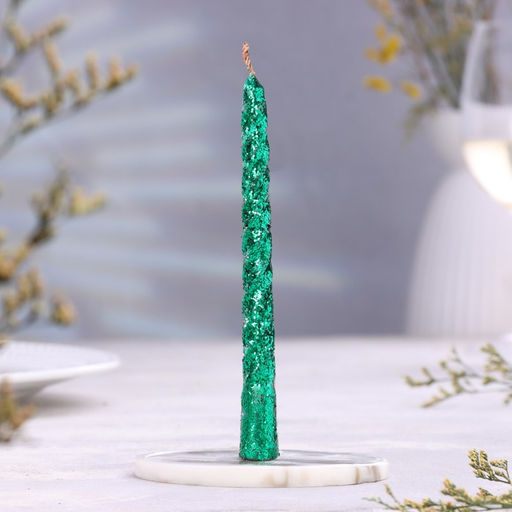 Цена за 2 шт. Набор свечей витых, 1.5×15 см, 3 шт., зелёный блистер