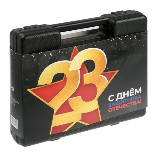 Набор инструментов в кейсе ТУНДРА 23 ФЕВРАЛЯ, в подарочной упаковке, 31 предмет