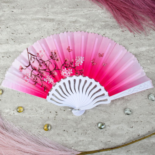 Веер 23 см / 622-8 /уп 12/600/ микс, пластик, полиэстер - Галеонтрейд фото 3