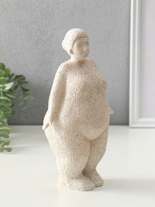 Сувенир полистоун "Милая пышечка" белый песок 9х15,5х25,5 см