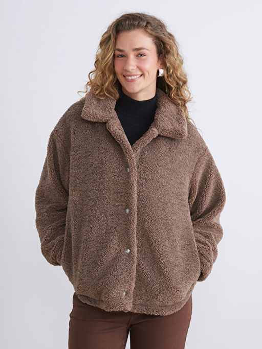 G?mlek Yaka Oversize Kad?n Pel?? Mont