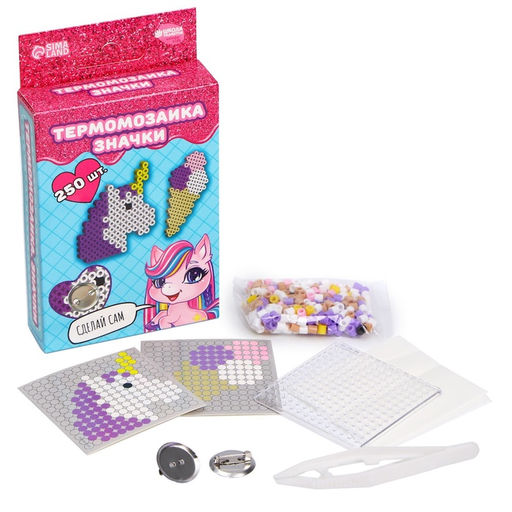 Термомозаика Милый единорог с пинцетом, значком - Школа талантов фото 2