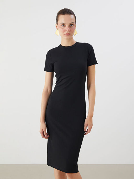 Bisiklet Yaka Bodycon Elbise