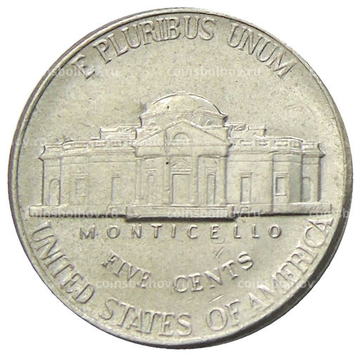Монета 5 центов 1996 года D США