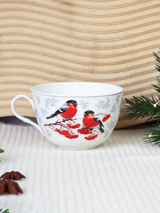 Чашка чайная 270 мл тонкостенный / LY-2502 /уп 18/72/ Снегири - Галеонтрейд фото 2