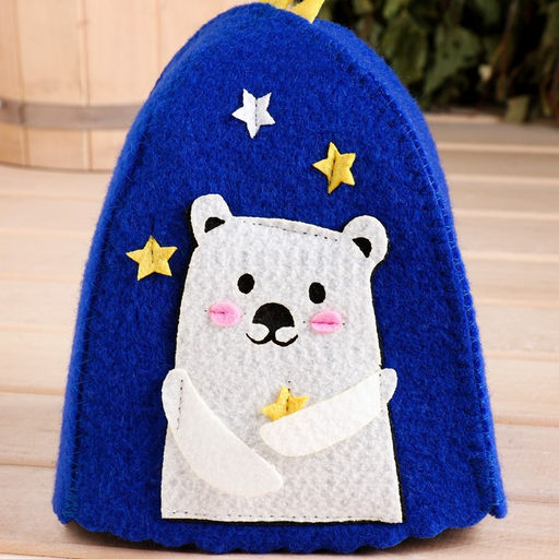 Шапка для бани с аппликацией Застенчивый Мишка - Simaland фото 4