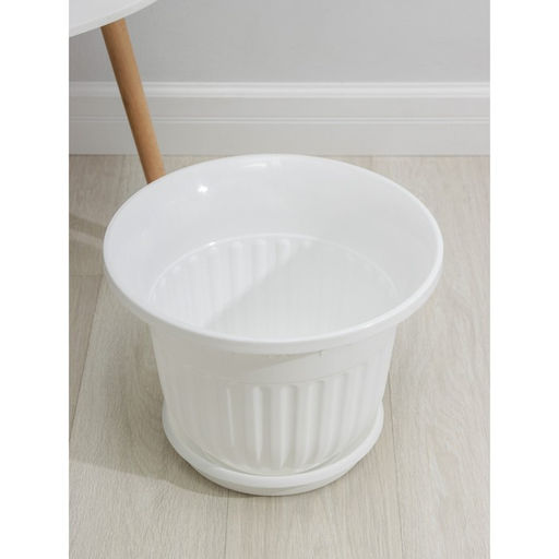 Горшок для цветов с поддоном «Лозанна», 17 л, d=41 см, пластиковый, белый