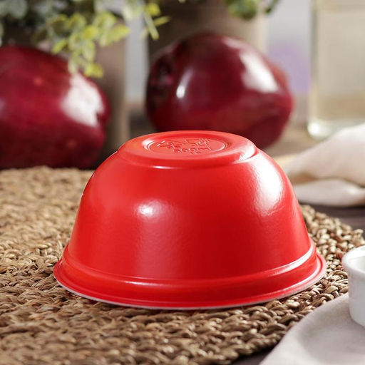 Цена за 480 шт. Контейнер - тарелка одноразовый, 500 мл, суповой, пластик, красный