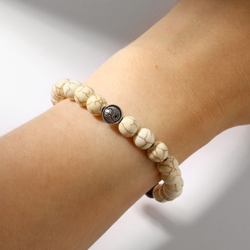 Браслет чакровый «Планеты» инь-ян, цветной с чернёным серебром, d=7 см