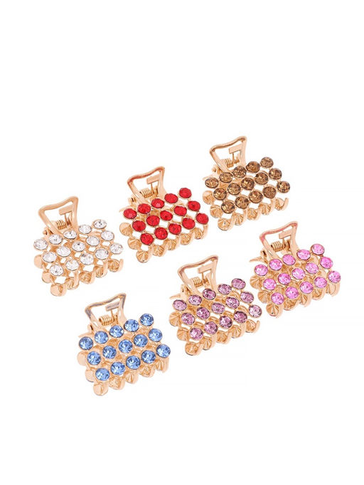 Цена за 6 шт. Крабик для волос «Классик», 2.5 см, золото МИКС