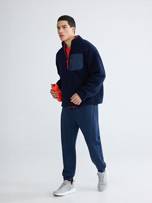 Dik Yaka Pel?? Erkek Sweatshirt