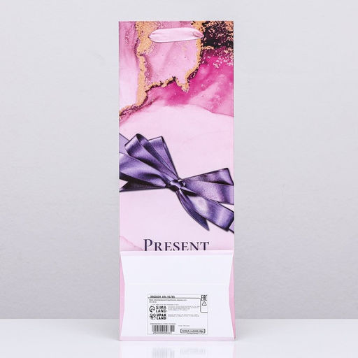 Пакет ламинированный под бутылку Бантик,13 х 36 х 10 см - UPAK LAND фото 2