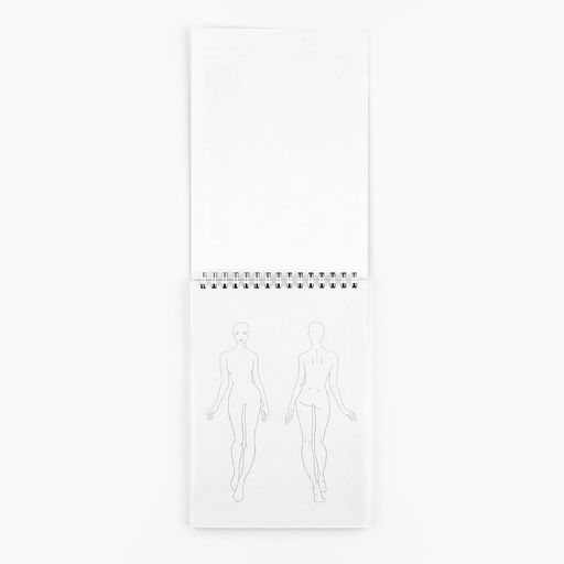 Скетчбук с шаблоном фигуры А5, 40 л «Девушка в розовом»