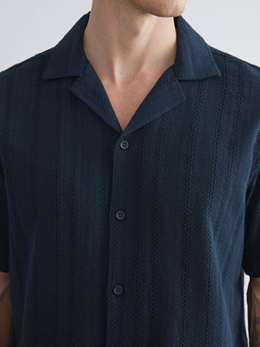 Regular Fit Resort Yaka K?sa Kollu Erkek G?mlek