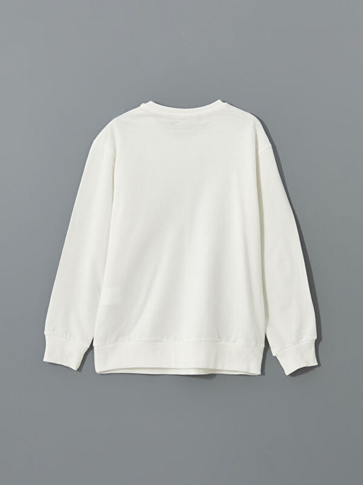 Bisiklet Yaka Bask?l? K?z ?ocuk Sweatshirt - Waikiki фото 3