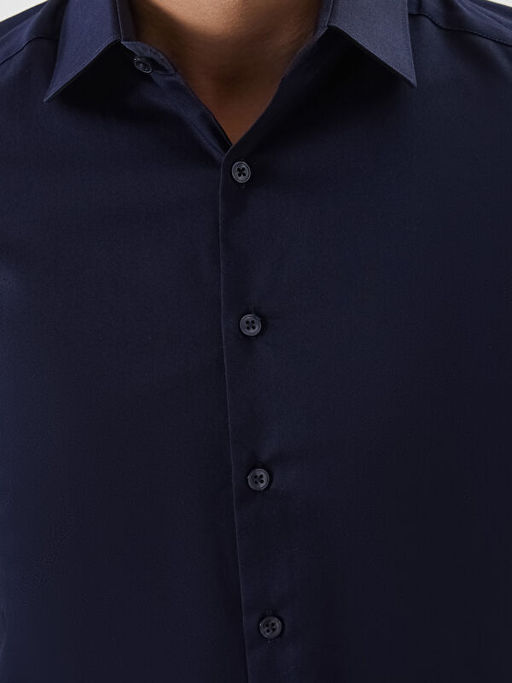 Slim Fit Uzun Kollu Gabardin Erkek G?mlek