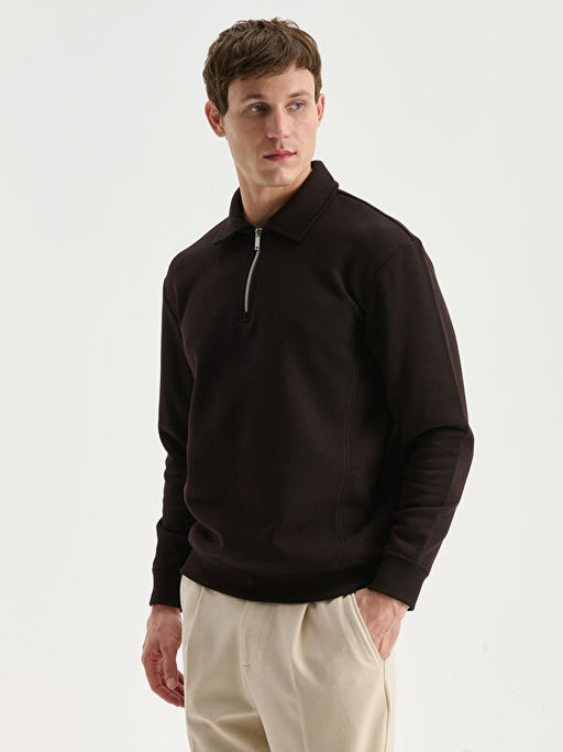 Polo Yaka Erkek Sweatshirt