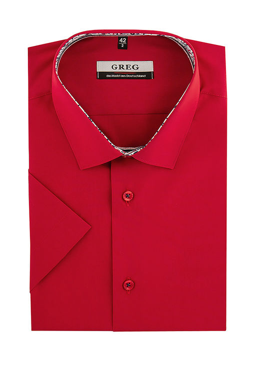 Сорочка мужская короткий рукав GREG 630/209/RED/Z/1p  фото 2