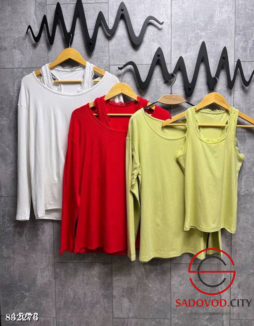 Свободный лонгслив и майка из трикотажа